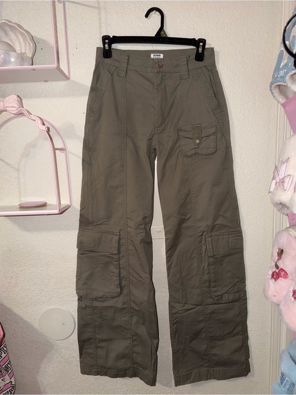 Cotton On Olive Wide-Leg Cargo Pants